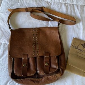 Patricia Nash Italian Leather Messenger Crossbody Bag Purse
